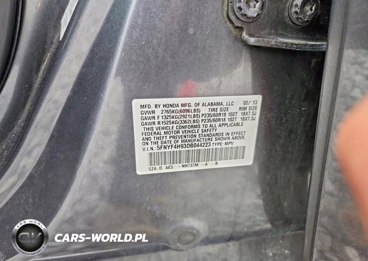 2013 Honda Pilot Touring VIN:5FNYF4H93DB044223 - 13