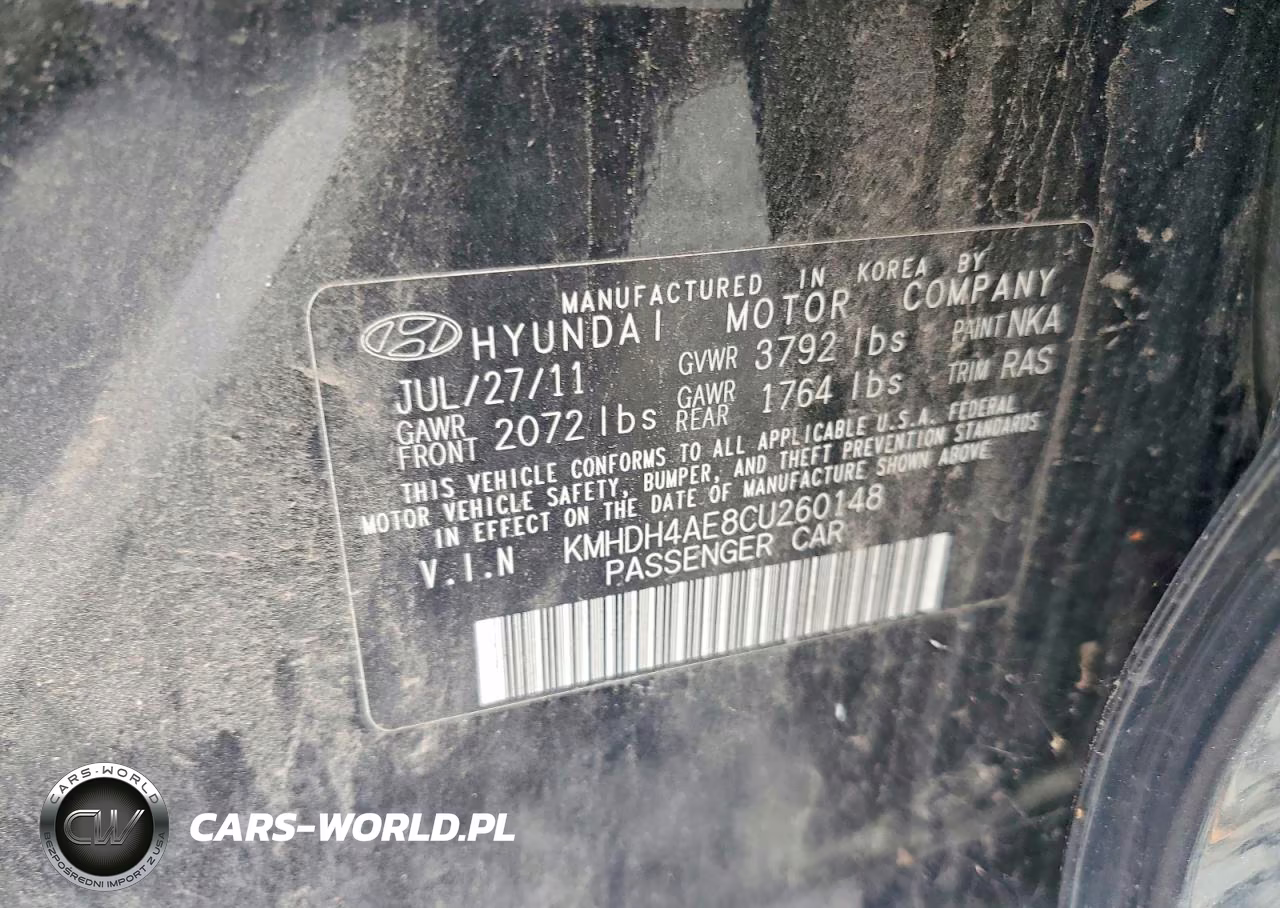 2012 Hyundai Elantra Limited VIN:KMHDH4AE8CU260148 - 12