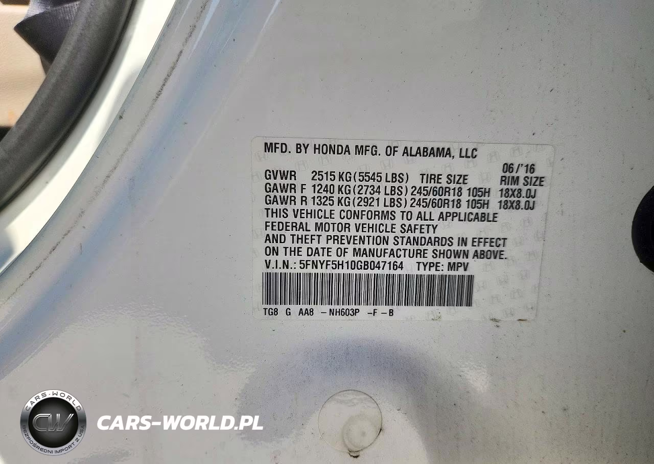 2016 Honda Pilot Lx VIN:5FNYF5H10GB047164 - 13