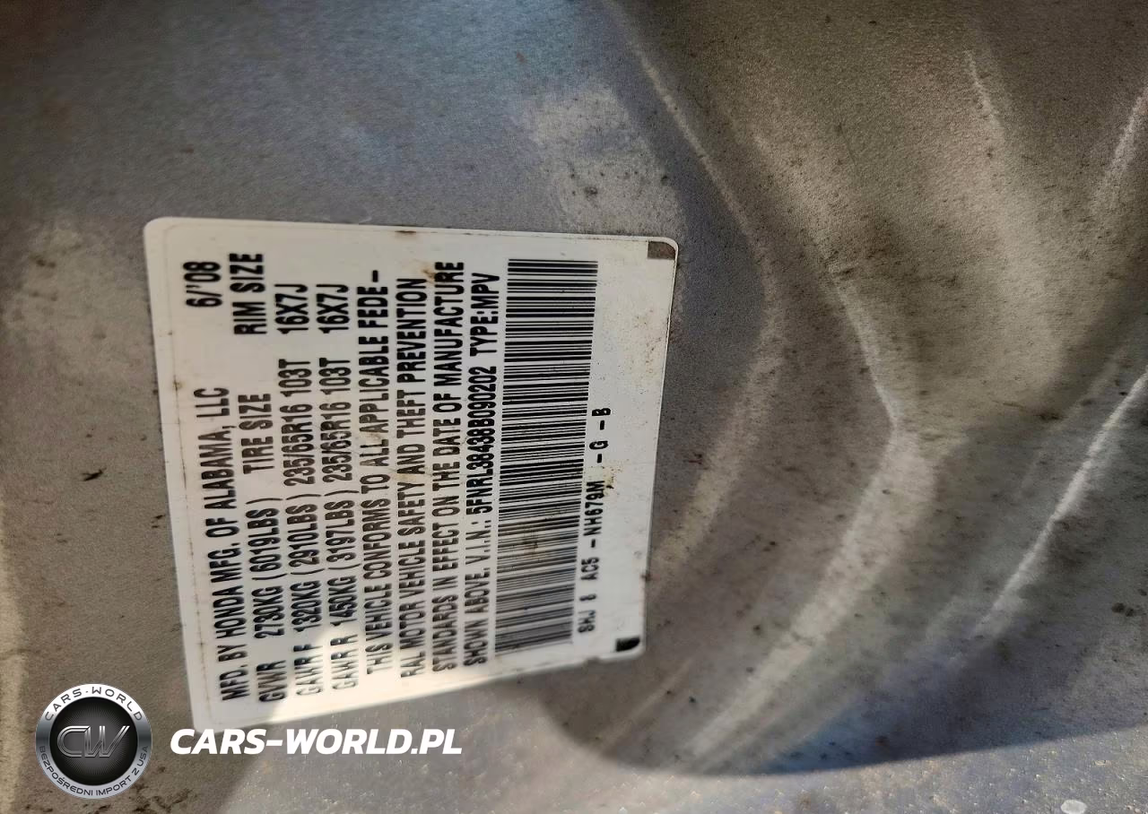 2008 Honda Odyssey Ex VIN:5FNRL38438B090202 - 13