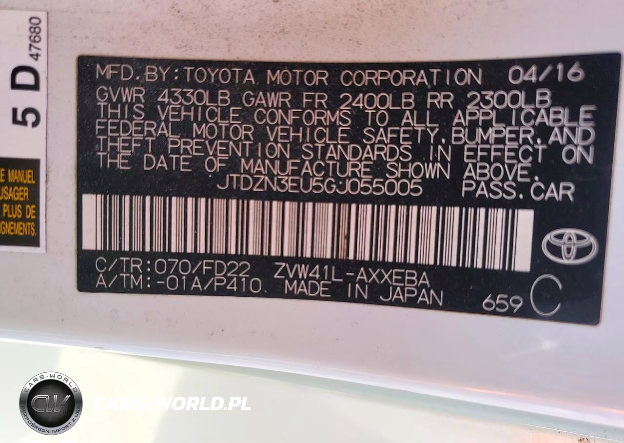2016 Toyota Prius V Two VIN:JTDZN3EU5GJ055005 - 13