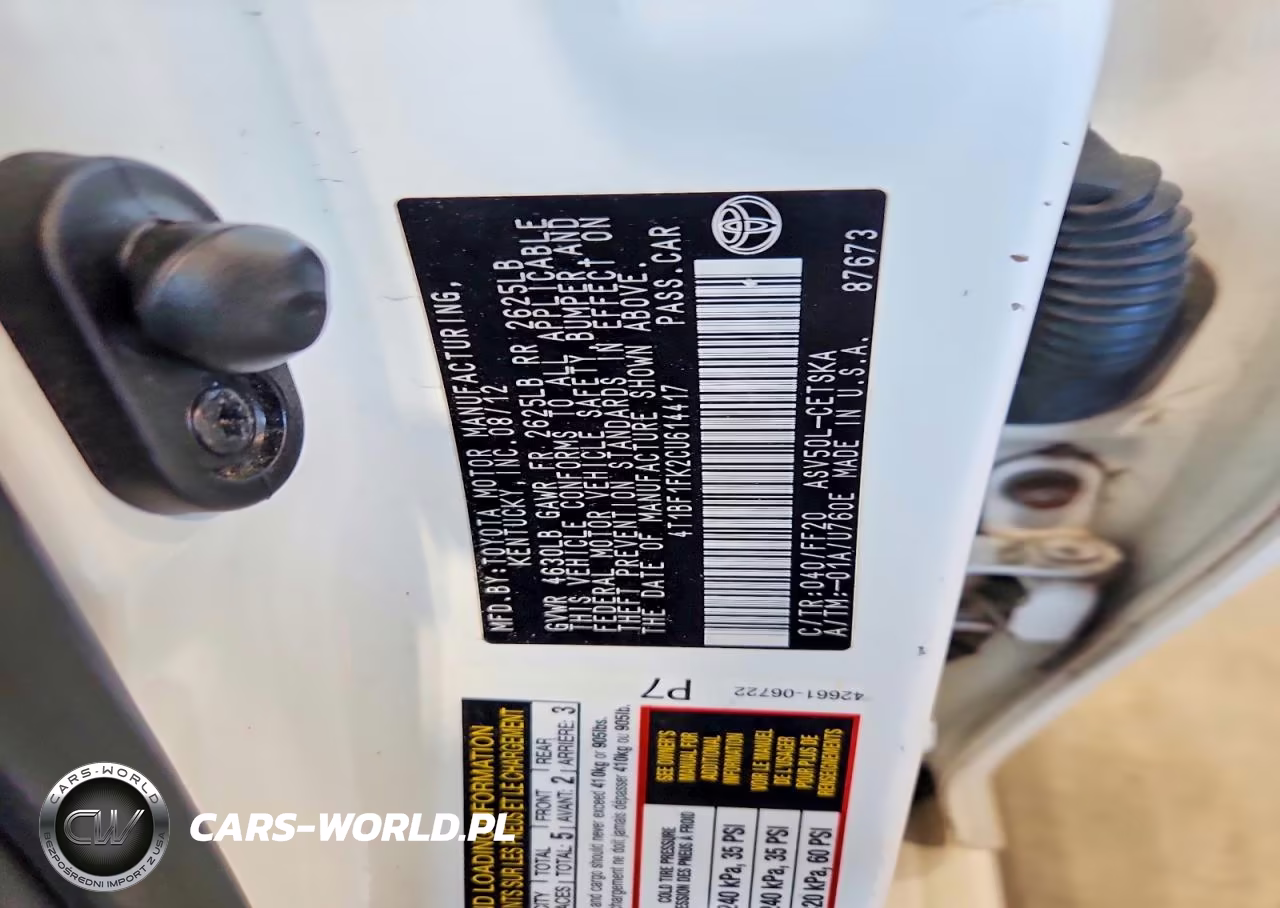 2012 Toyota Camry Se VIN:4T1BF1FK2CU614417 - 12