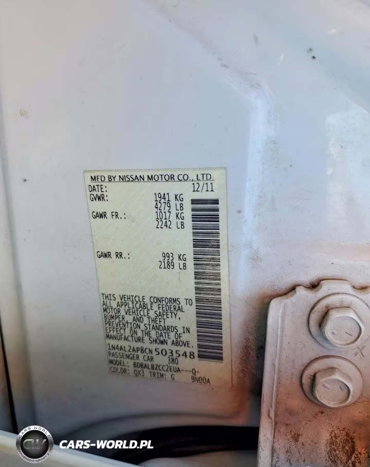 2012 Nissan Altima 2.5 VIN:1N4AL2AP8CN503548 - 13