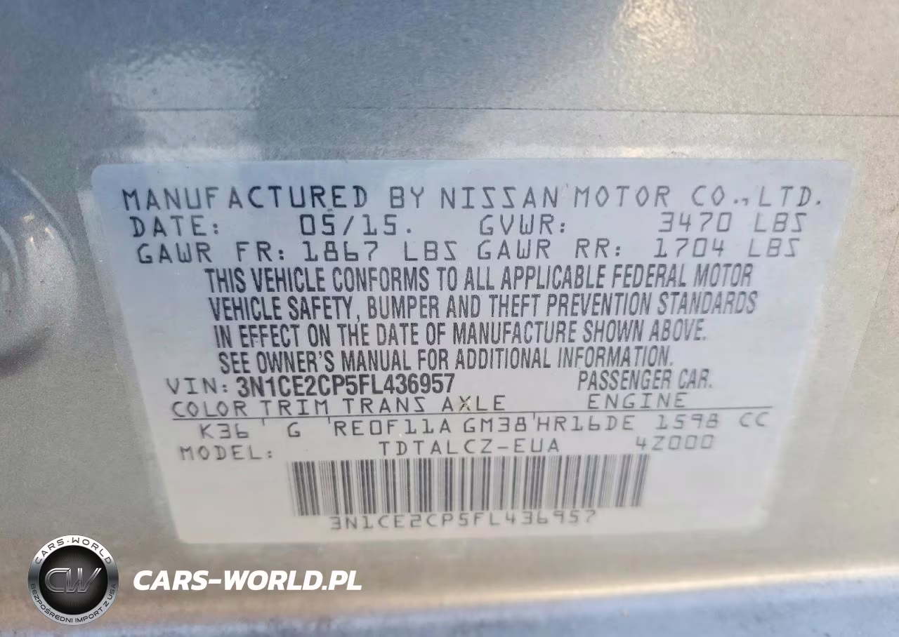 2015 Nissan Versa Note S Plus VIN:3N1CE2CP5FL436957 - 12