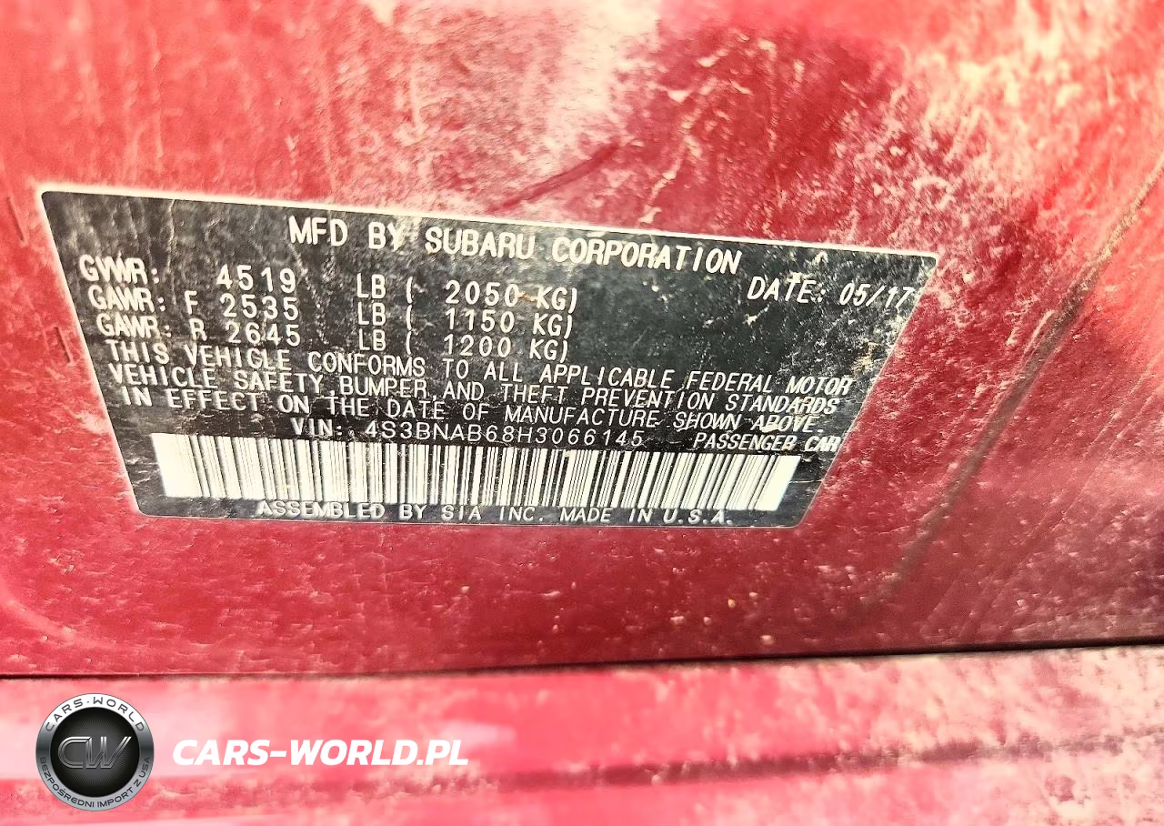 2017 Subaru Legacy 2.5I VIN:4S3BNAB68H3066145 - 12