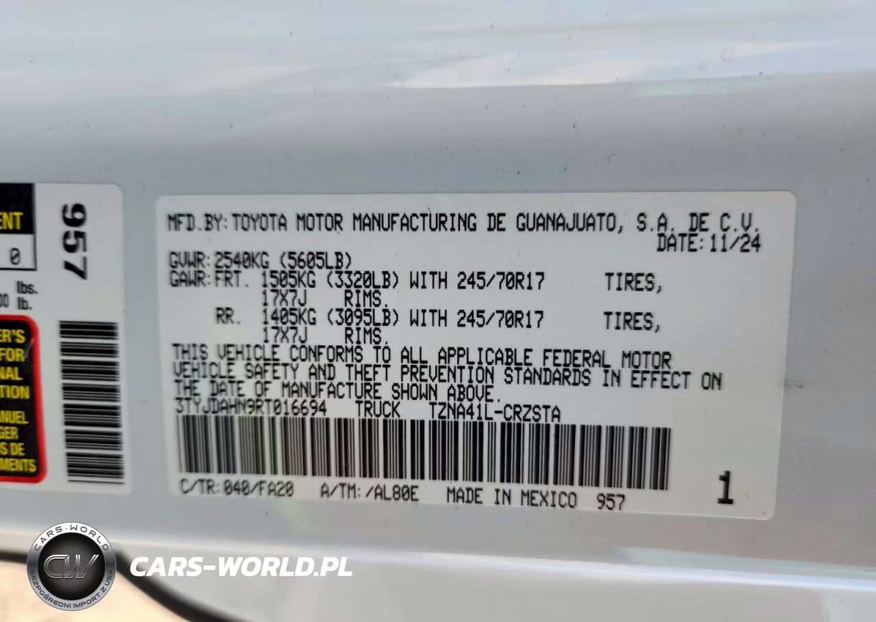 2024 Toyota Tacoma Sr VIN:3TYJDAHN9RT016694 - 12