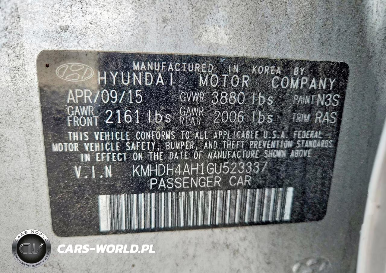 2016 Hyundai Elantra Sport VIN:KMHDH4AH1GU523337 - 12