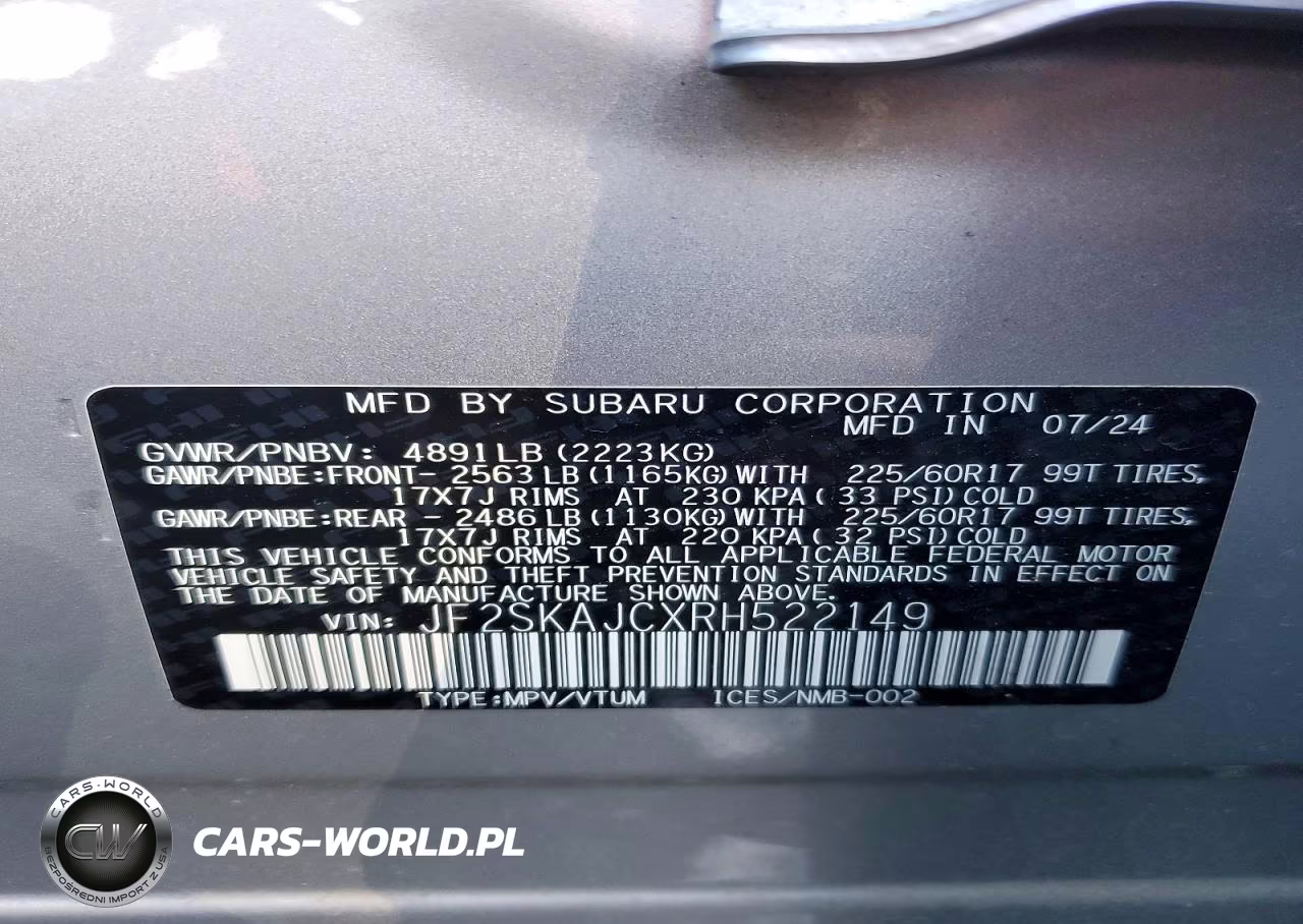 2024 Subaru Forester Wilderness VIN:JF2SKAJCXRH522149 - 13