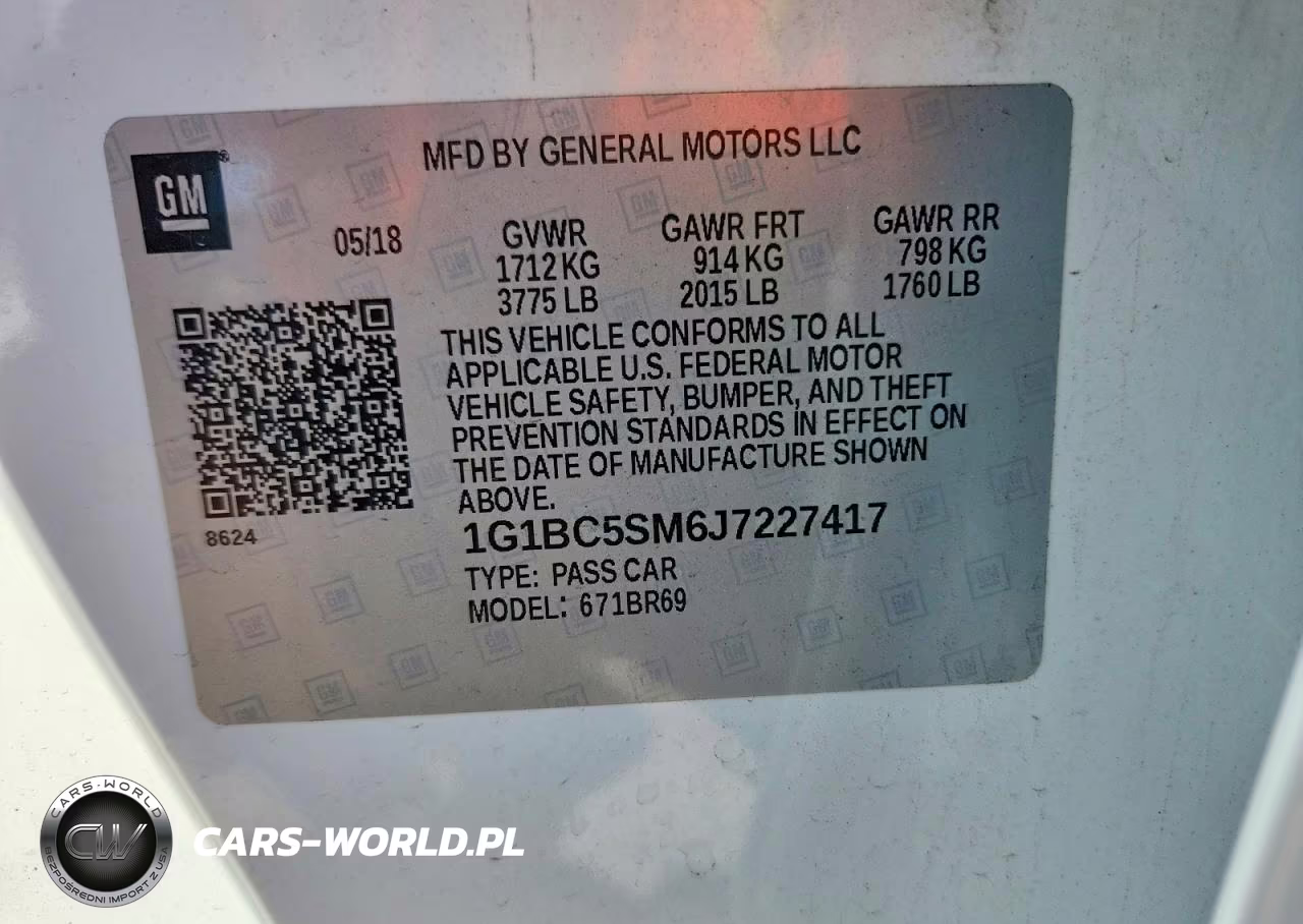 2018 Chevrolet Cruze Ls VIN:1G1BC5SM6J7227417 - 12