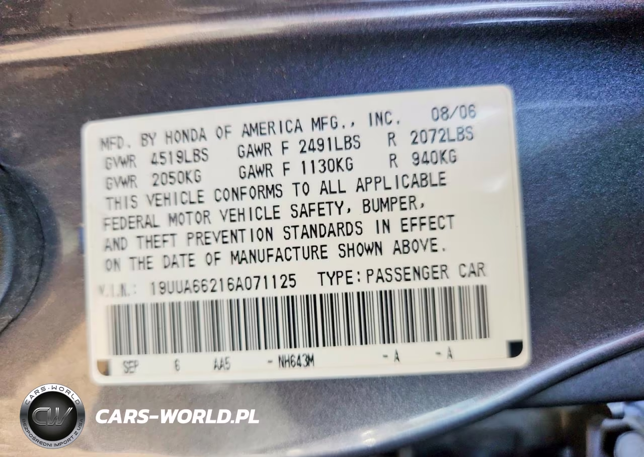 2006 Acura 3.2Tl VIN:19UUA66216A071125 - 12