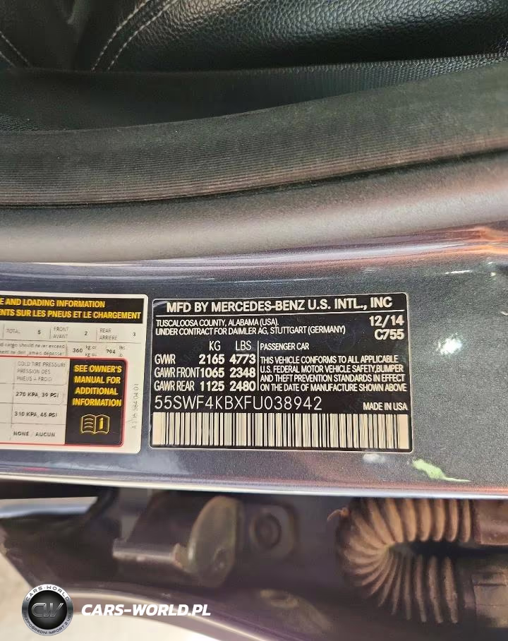 2015 Mercedes-Benz C 300 4Matic VIN:55SWF4KBXFU038942 - 12