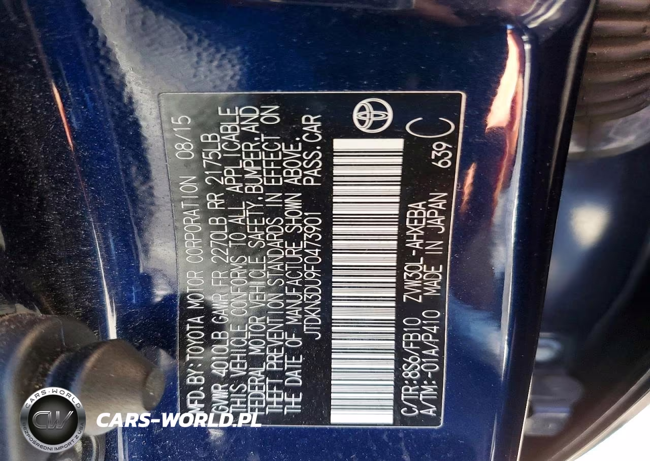 2015 Toyota Prius Two VIN:JTDKN3DU9F0473901 - 13