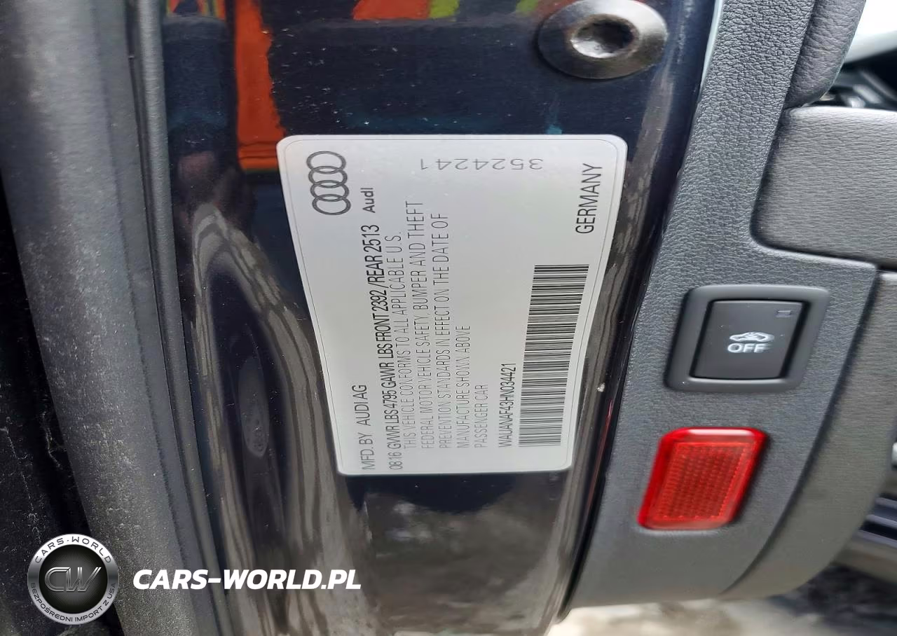 2017 Audi A4 Premium VIN:WAUANAF43HN034421 - 12