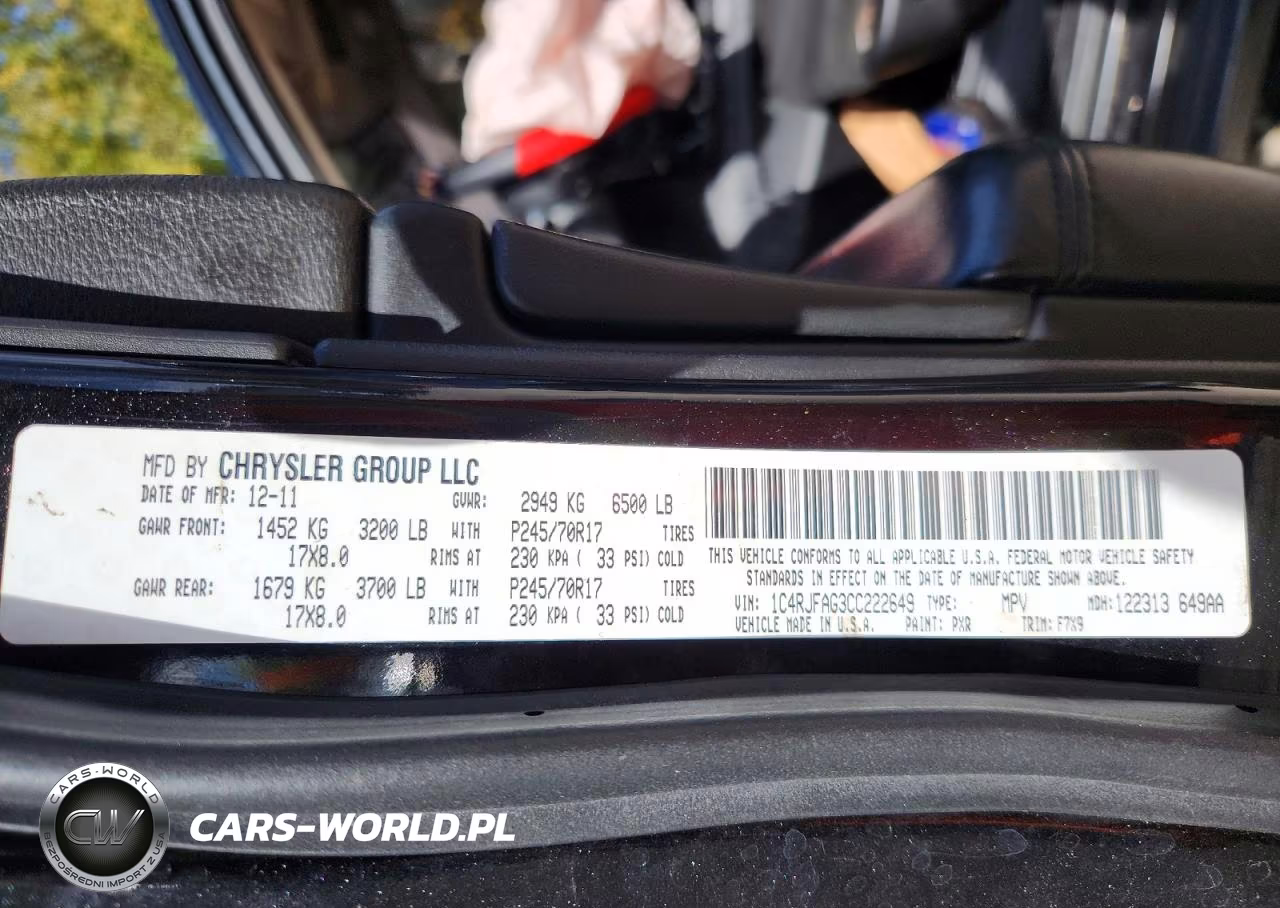 2012 Jeep Grand Cherokee Laredo VIN:1C4RJFAG3CC222649 - 14