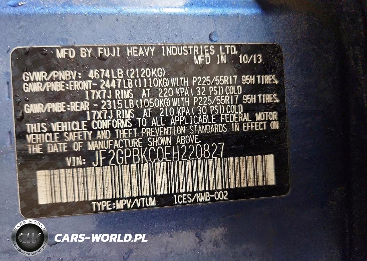 2014 Subaru Xv Crosstrek 2.0I Hybrid Touring VIN:JF2GPBKC0EH220827 - 13