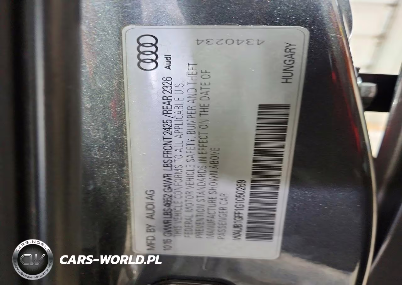 2016 Audi S3 Premium Plus VIN:WAUB1GFF1G1050269 - 12
