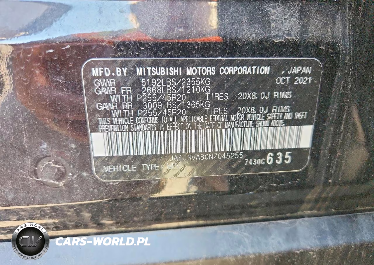 2022 Mitsubishi Outlander Sel VIN:JA4J3VA80NZ045255 - 13