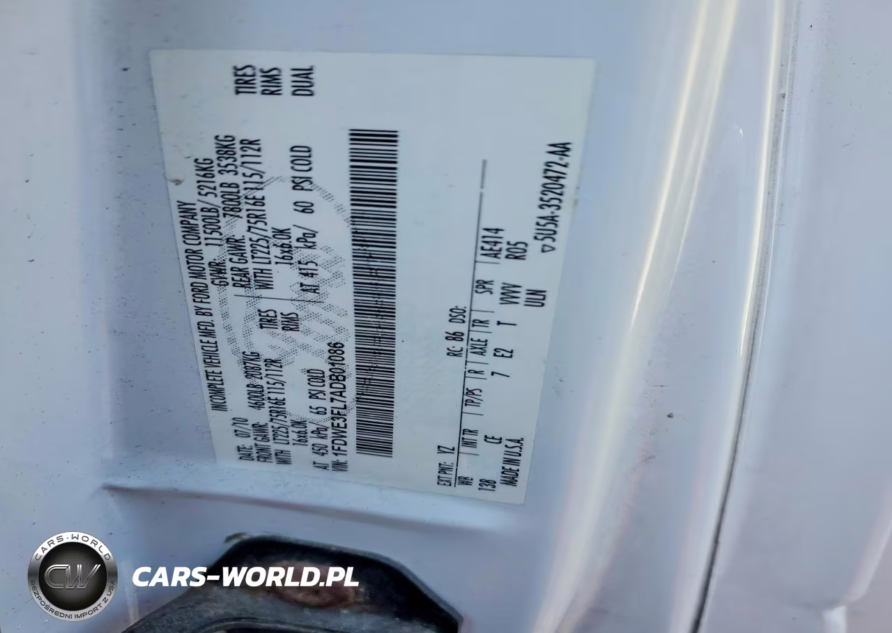 2010 Ford Econoline E350 Super Duty Cutaway Van VIN:1FDWE3FL7ADB01086 - 12