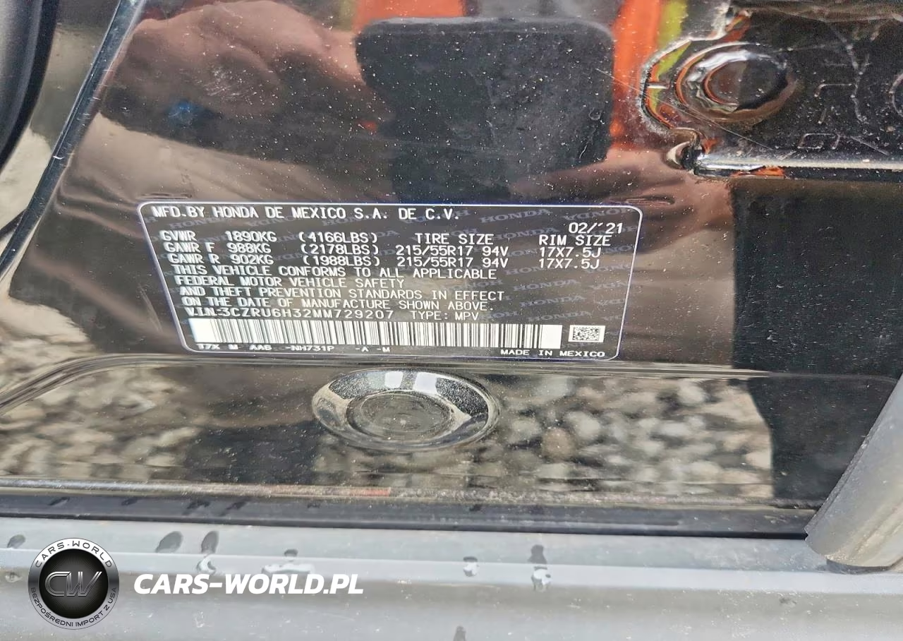 2021 Honda Hr-V Lx VIN:3CZRU6H32MM729207 - 12