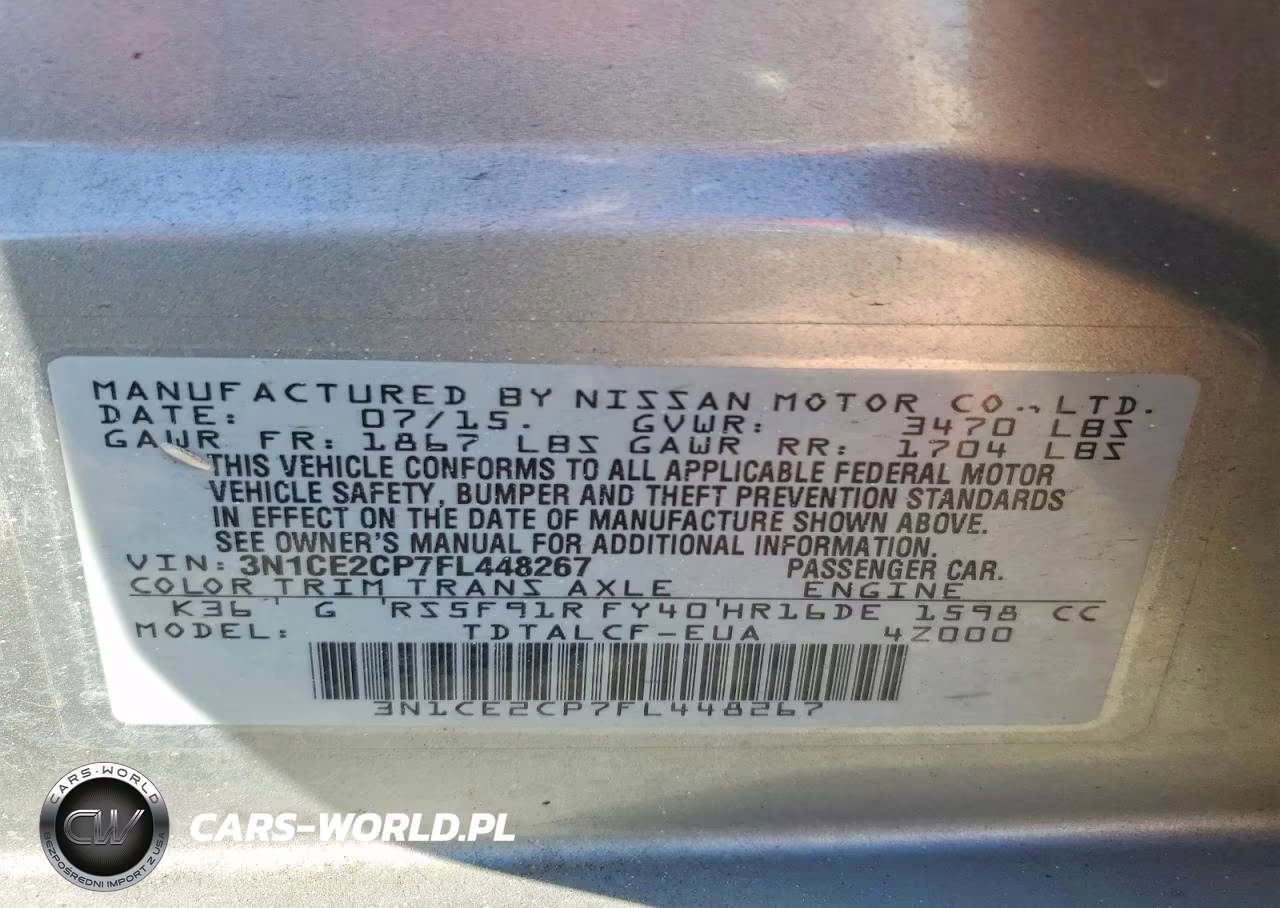 2015 Nissan Versa Note S VIN:3N1CE2CP7FL448267 - 13