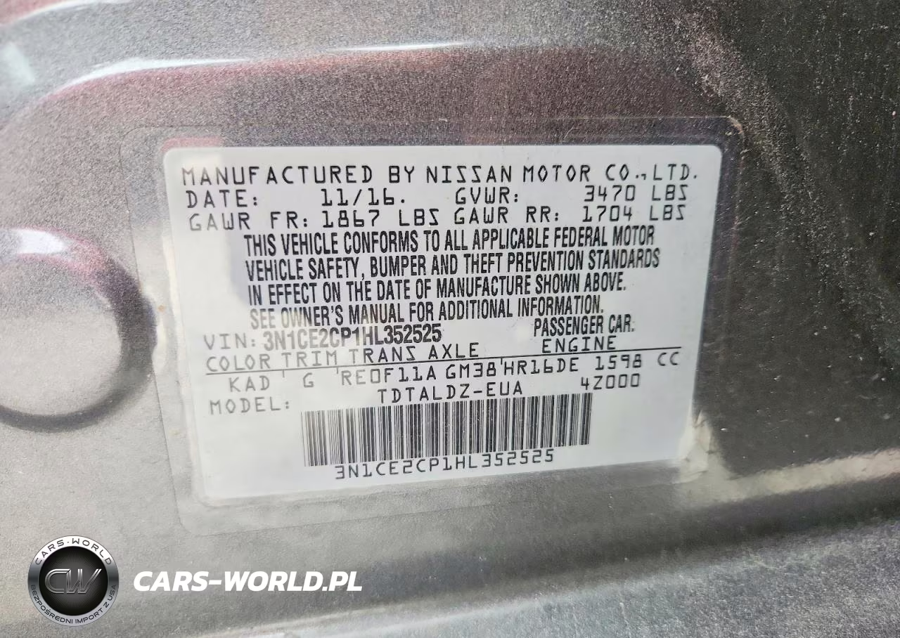 2017 Nissan Versa Note Sv VIN:3N1CE2CP1HL352525 - 12