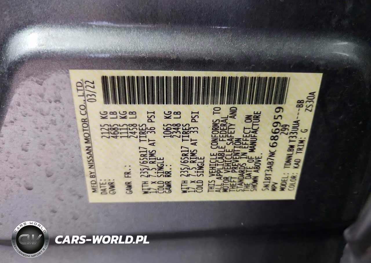2022 Nissan Rogue S VIN:5N1BT3AB7NC686959 - 12