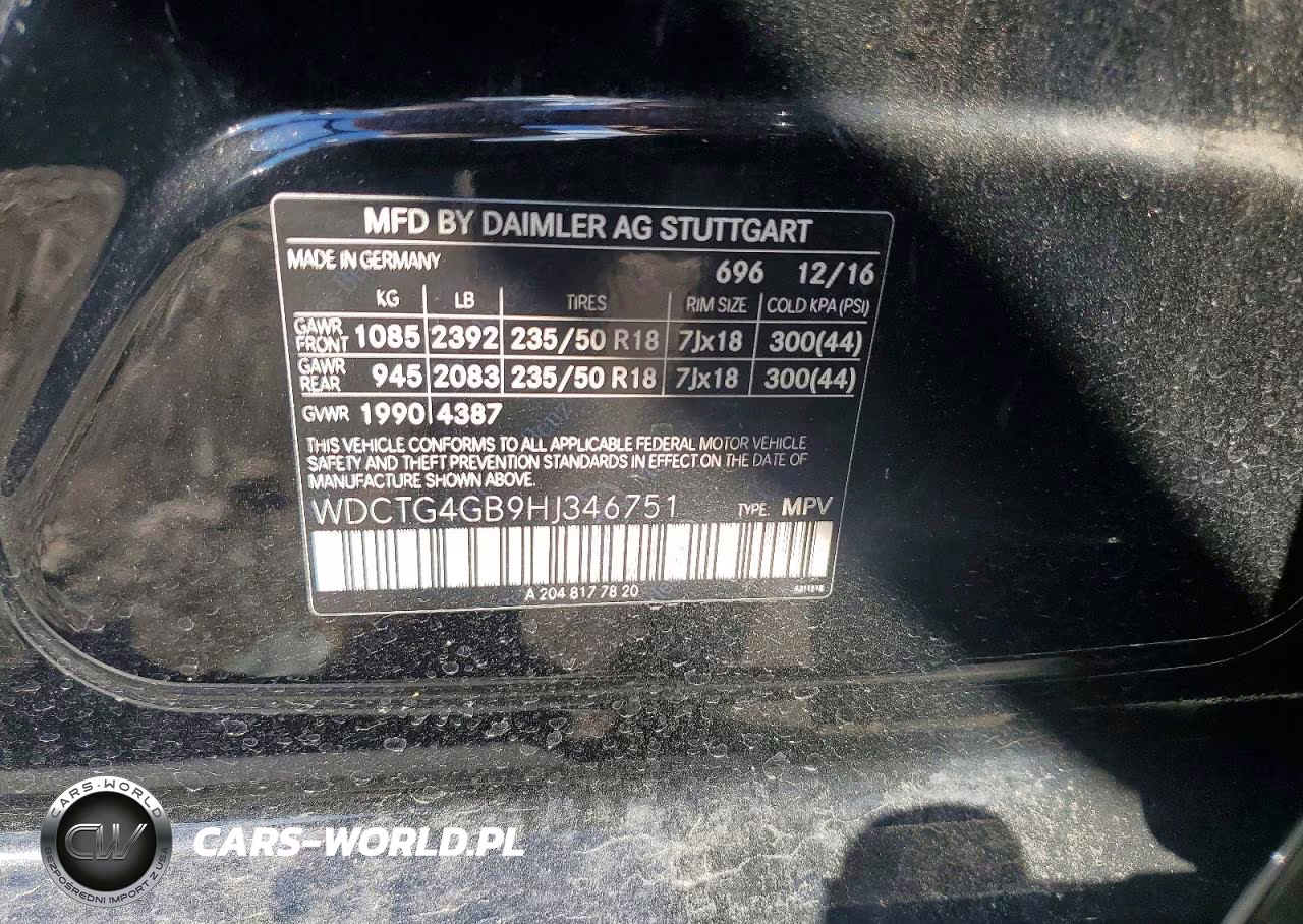 2017 Mercedes-Benz Gla 250 4Matic VIN:WDCTG4GB9HJ346751 - 12