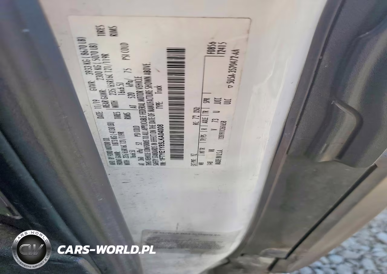 2020 Ford Transit T-150 VIN:1FTYE1Y85LKA04008 - 12