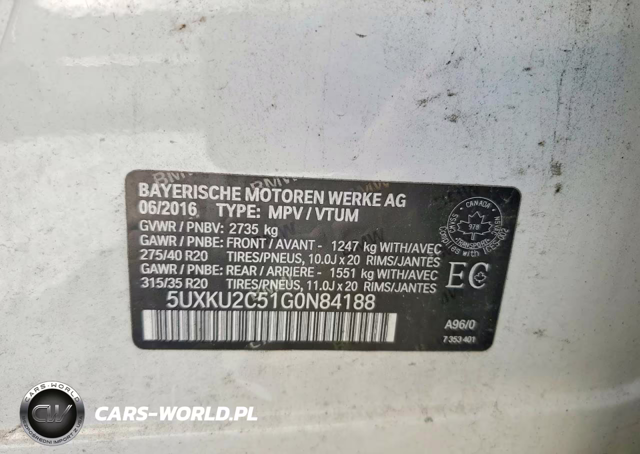 2016 BMW X6 xDrive35I VIN:5UXKU2C51G0N84188 - 13