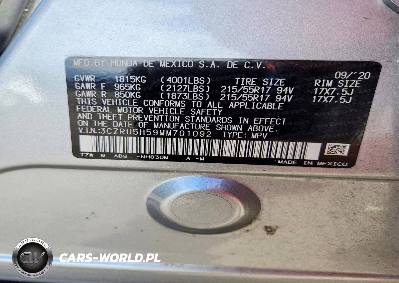 2021 Honda Hr-V Ex VIN:3CZRU5H59MM701092 - 13