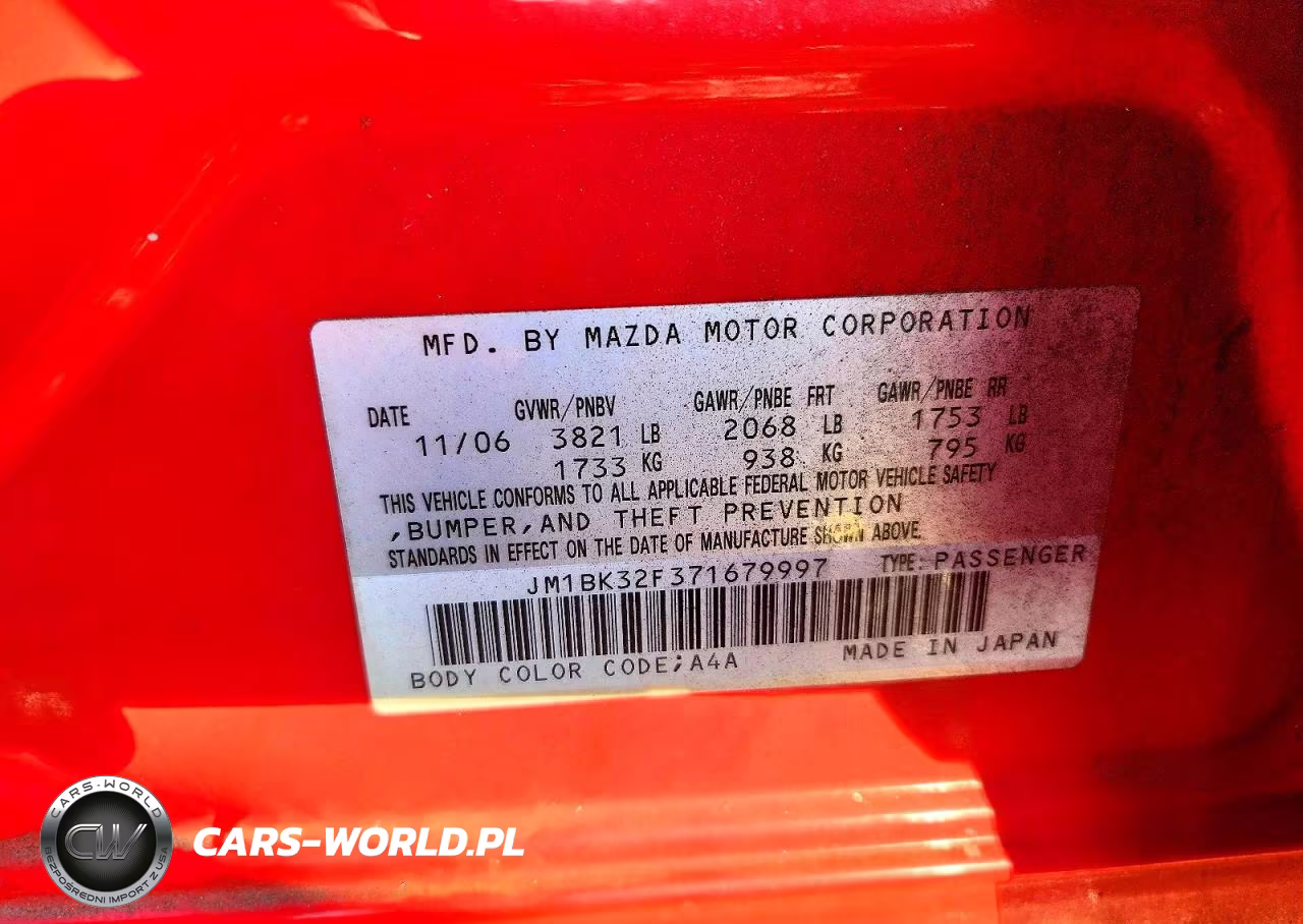 2007 Mazda 3 I VIN:JM1BK32F371679997 - 12