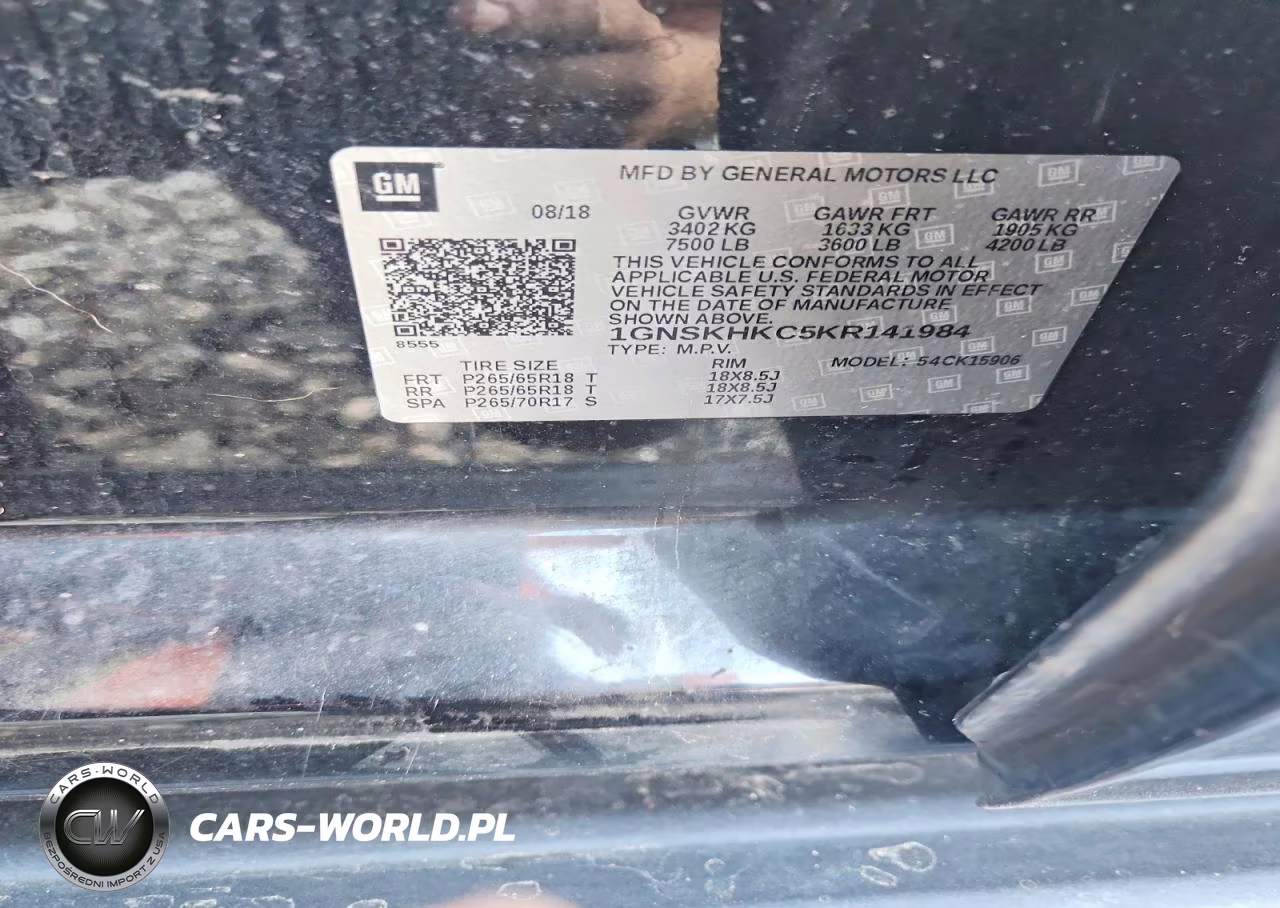 2019 Chevrolet Suburban K1500 Lt VIN:1GNSKHKC5KR141984 - 13