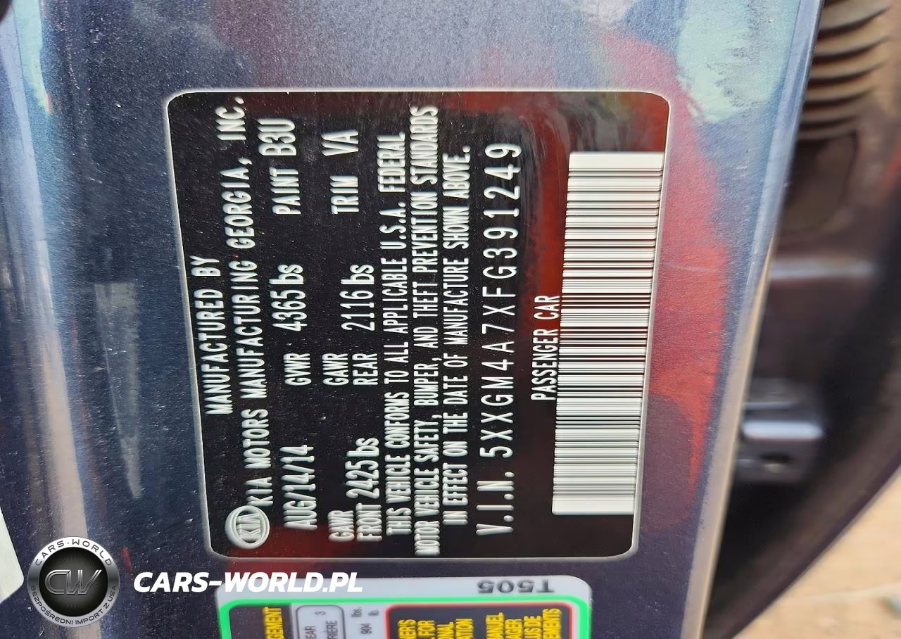 2015 Kia Optima Lx VIN:5XXGM4A7XFG391249 - 12