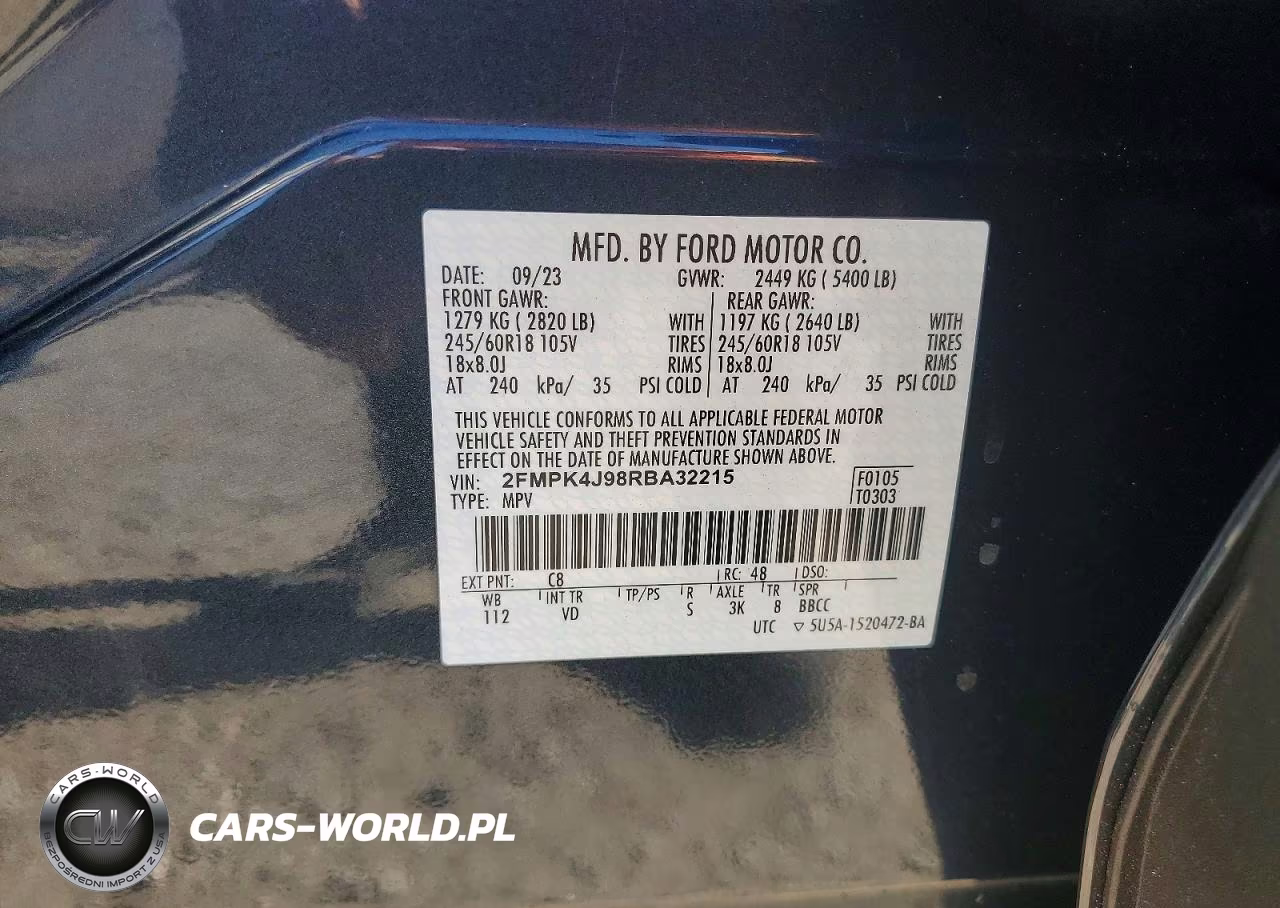 2024 Ford Edge Sel VIN:2FMPK4J98RBA32215 - 13