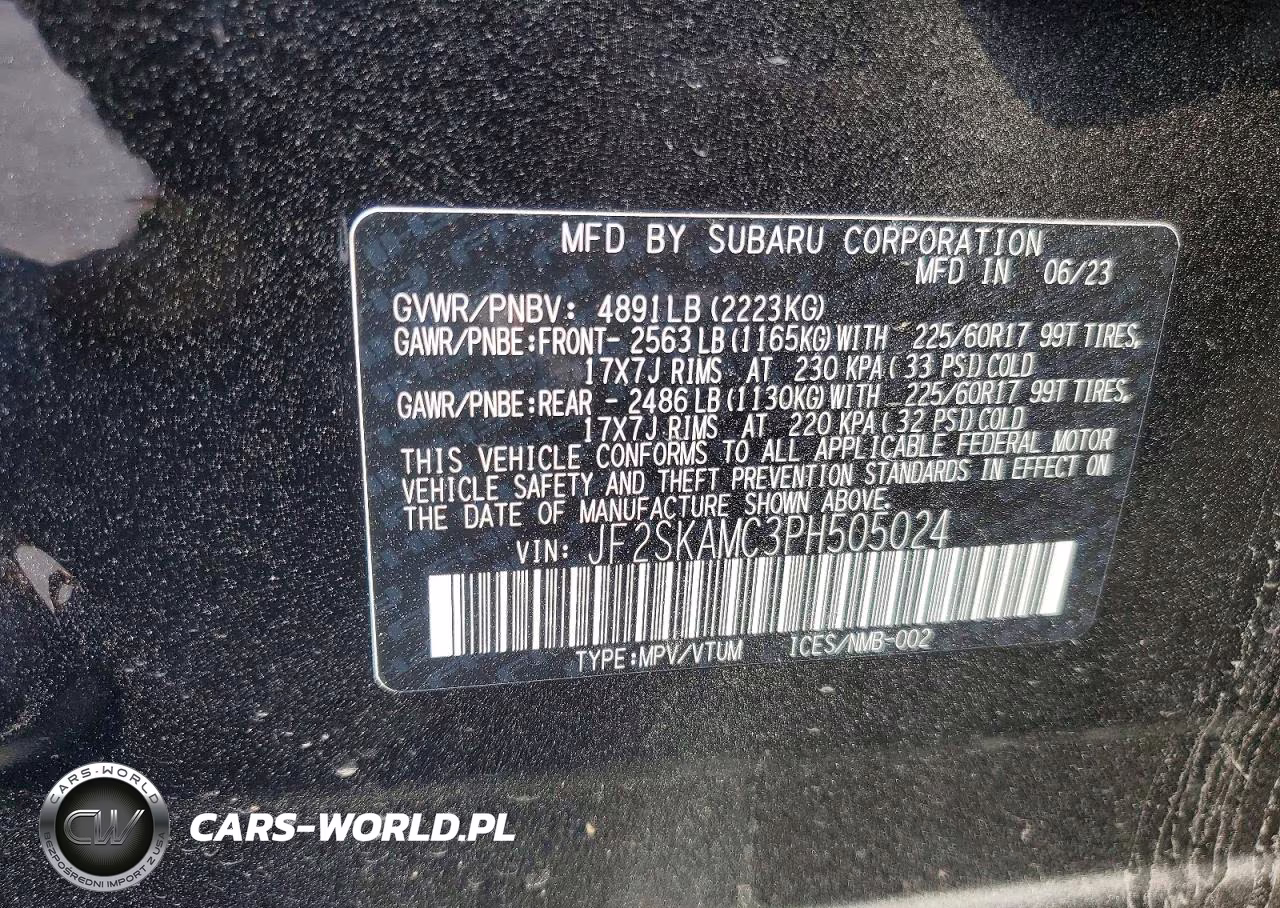 2023 Subaru Forester Wilderness VIN:JF2SKAMC3PH505024 - 12