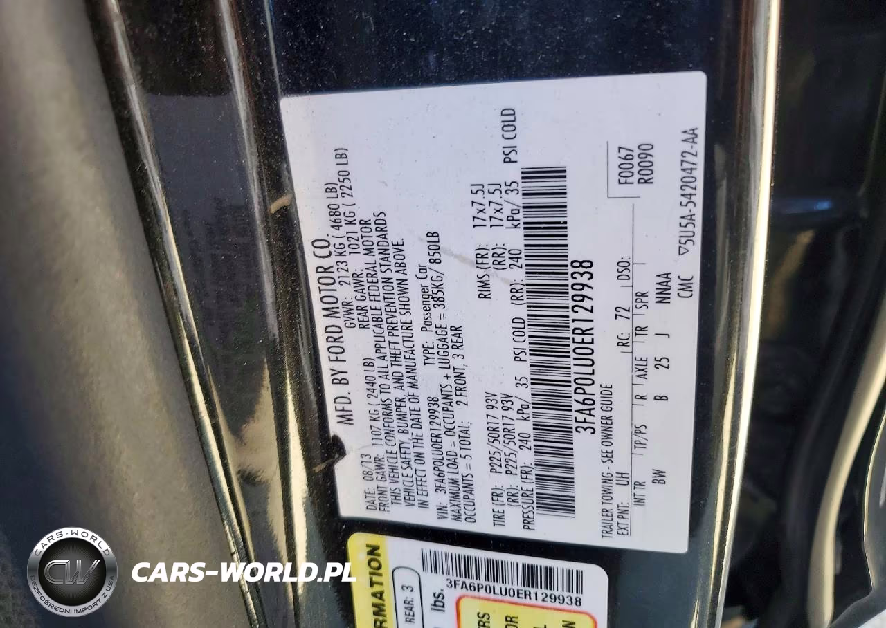 2014 Ford Fusion Se Hybrid VIN:3FA6P0LU0ER129938 - 12