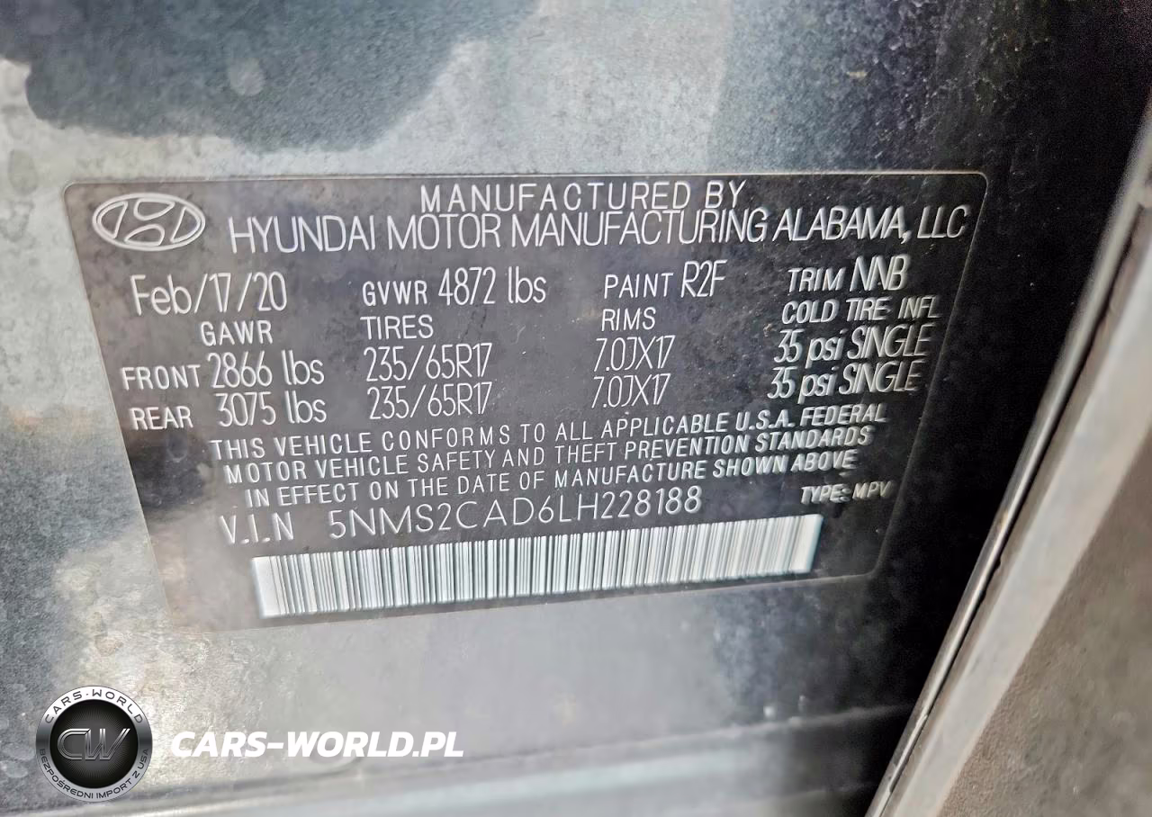 2020 Hyundai Santa Fe Se VIN:5NMS2CAD6LH228188 - 13