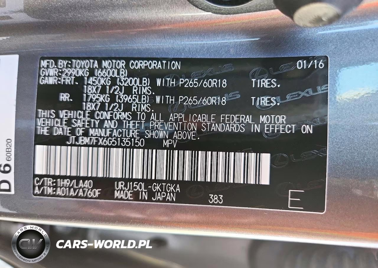 2016 Lexus Gx 460 VIN:JTJBM7FX6G5135150 - 14