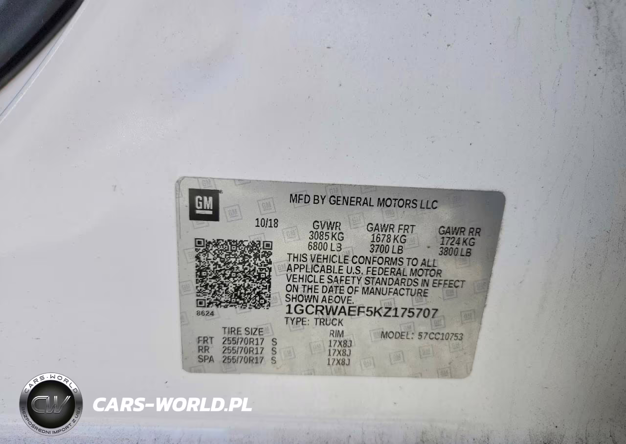 2019 Chevrolet Silverado C1500 VIN:1GCRWAEF5KZ175707 - 13