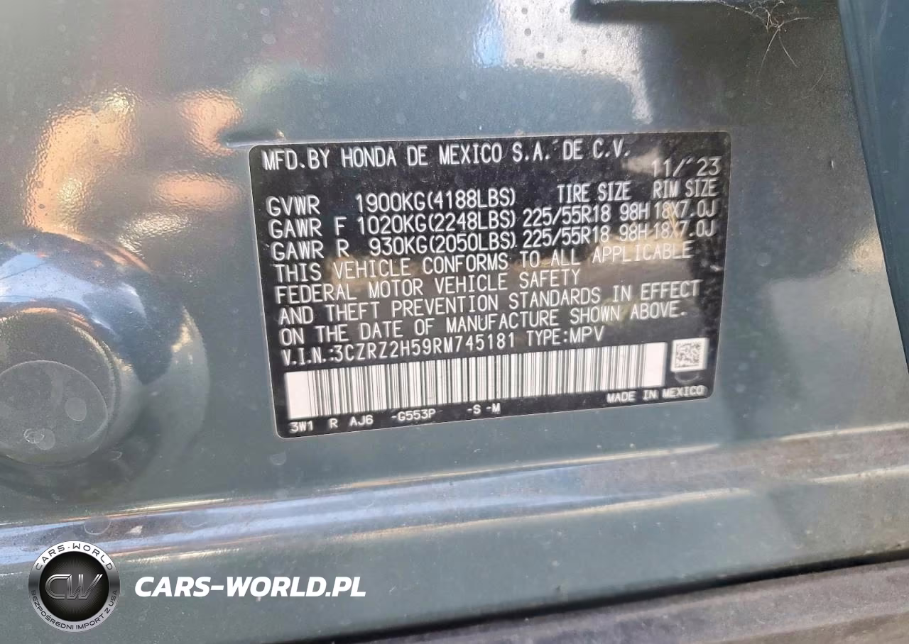 2024 Honda Hr-V Sport VIN:3CZRZ2H59RM745181 - 13
