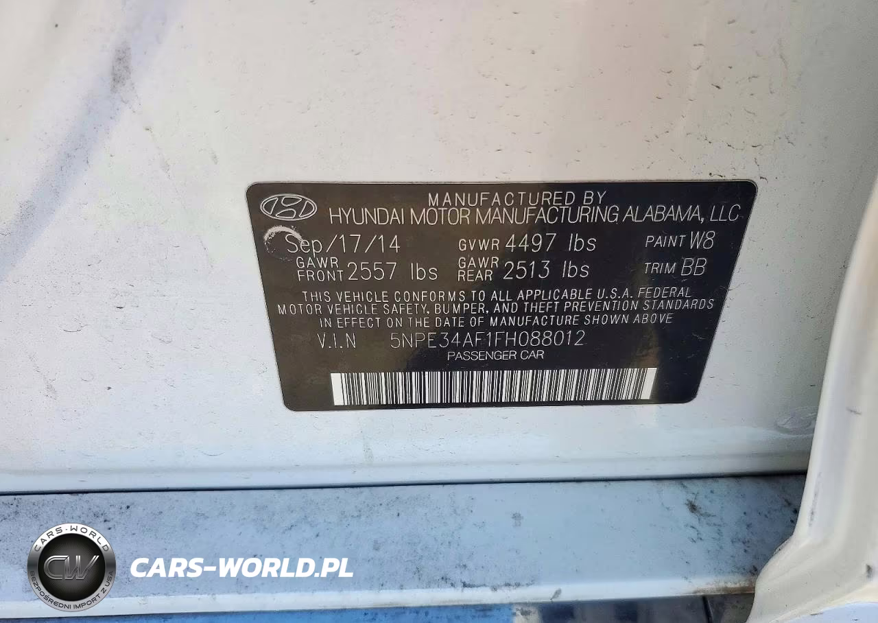 2015 Hyundai Sonata Limited VIN:5NPE34AF1FH088012 - 12