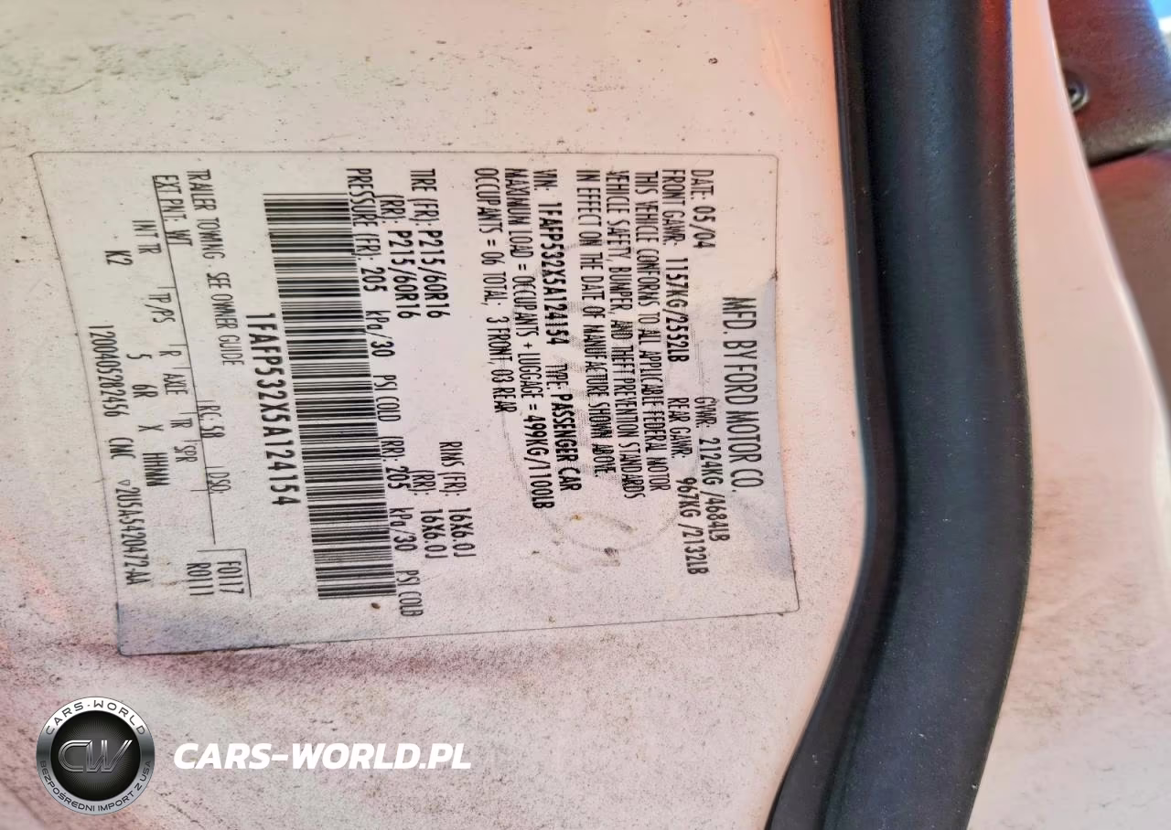 2005 Ford Taurus Se VIN:1FAFP532X5A124154 - 12
