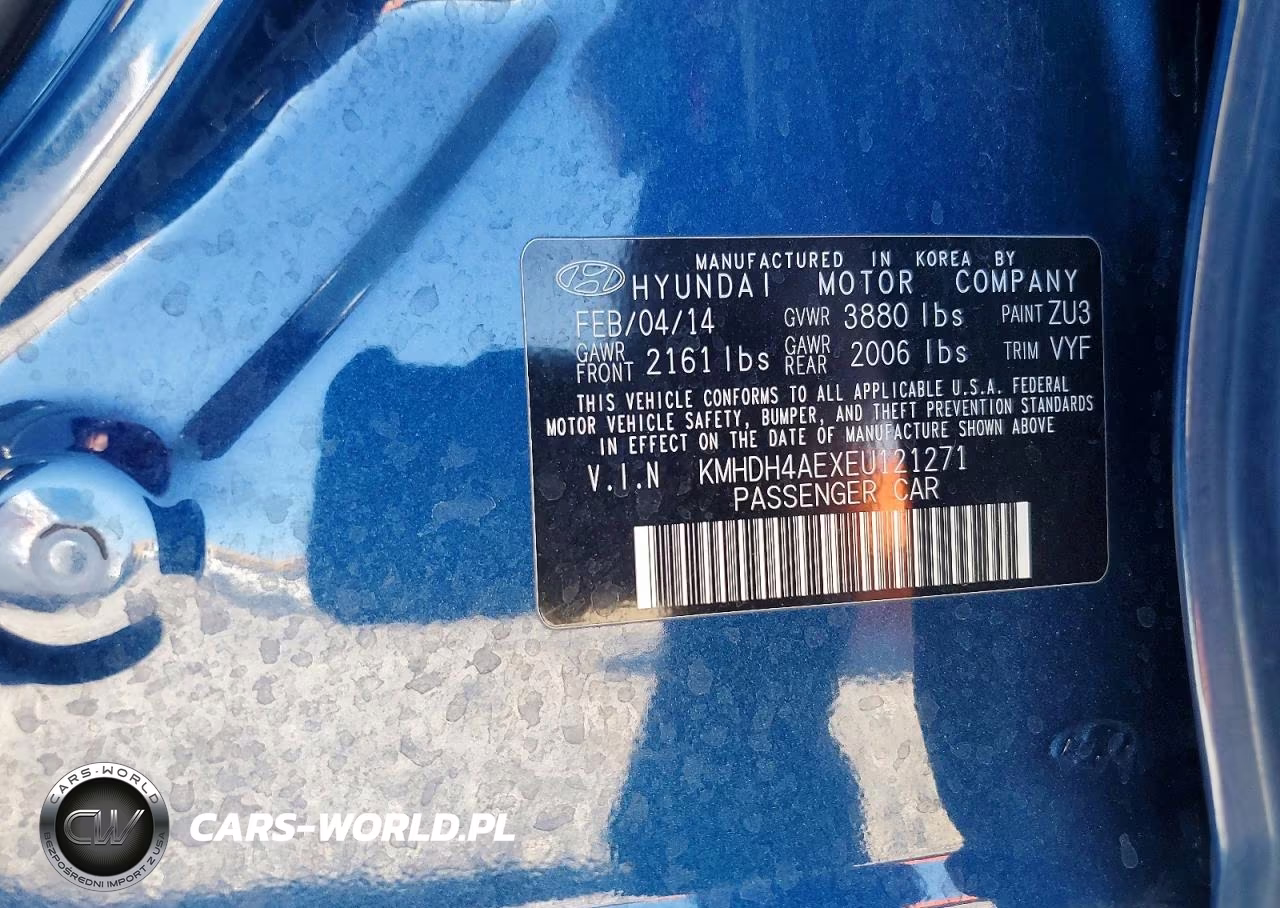 2014 Hyundai Elantra Se VIN:KMHDH4AEXEU121271 - 12