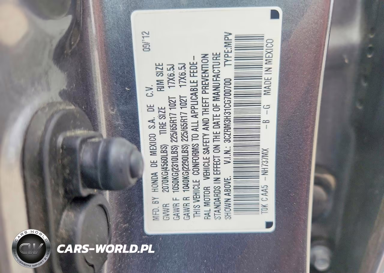 2012 Honda Cr-V Lx VIN:3CZRM3H31CG700700 - 14