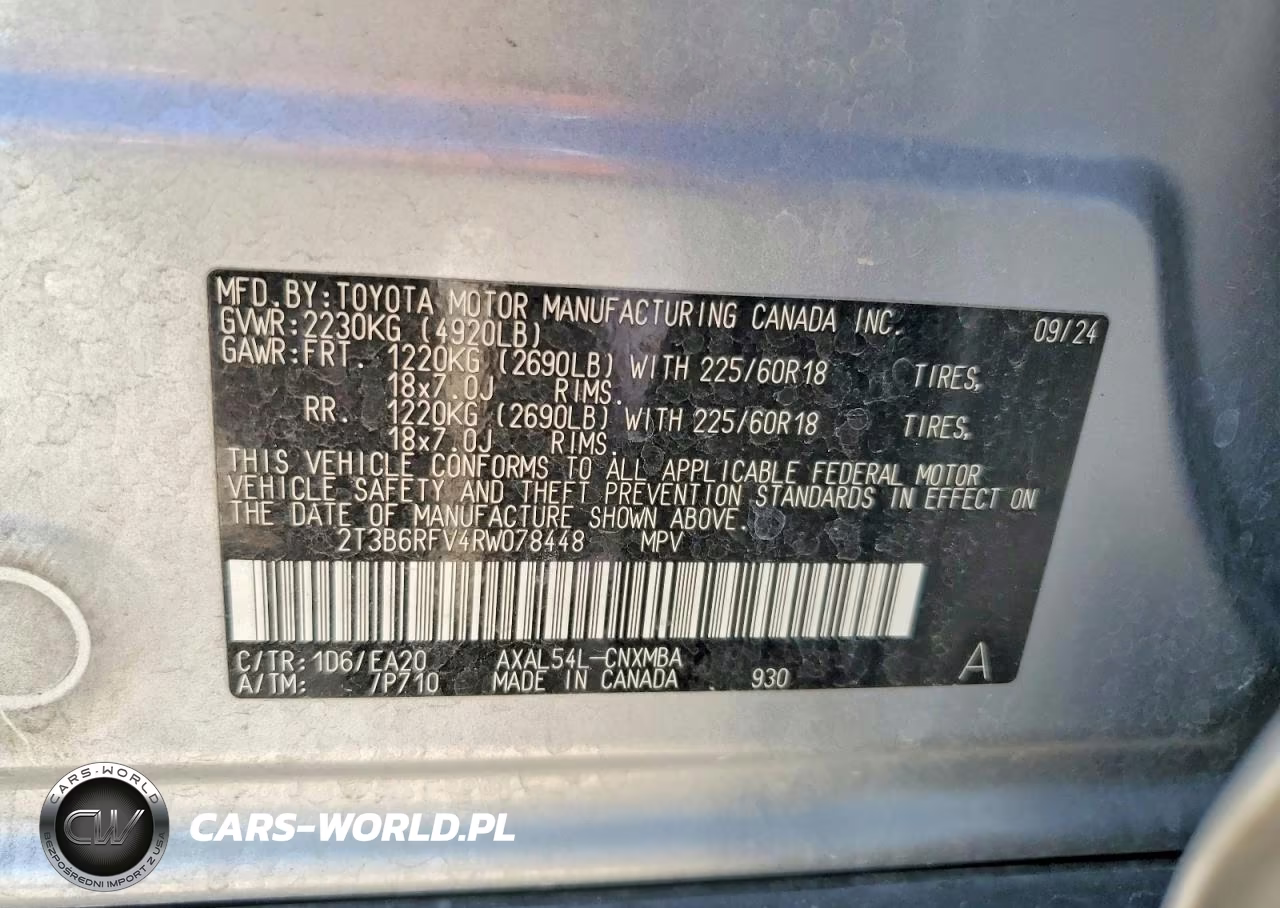 2024 Toyota Rav4 VIN:2T3B6RFV4RW078448 - 13