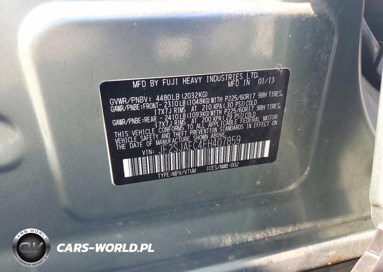 2014 Subaru Forester 2.5I Premium VIN:JF2SJAEC4EH407859 - 13