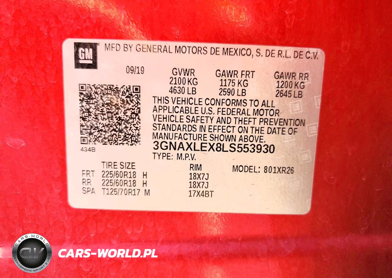 2020 Chevrolet Equinox Lt VIN:3GNAXLEX8LS553930 - 13