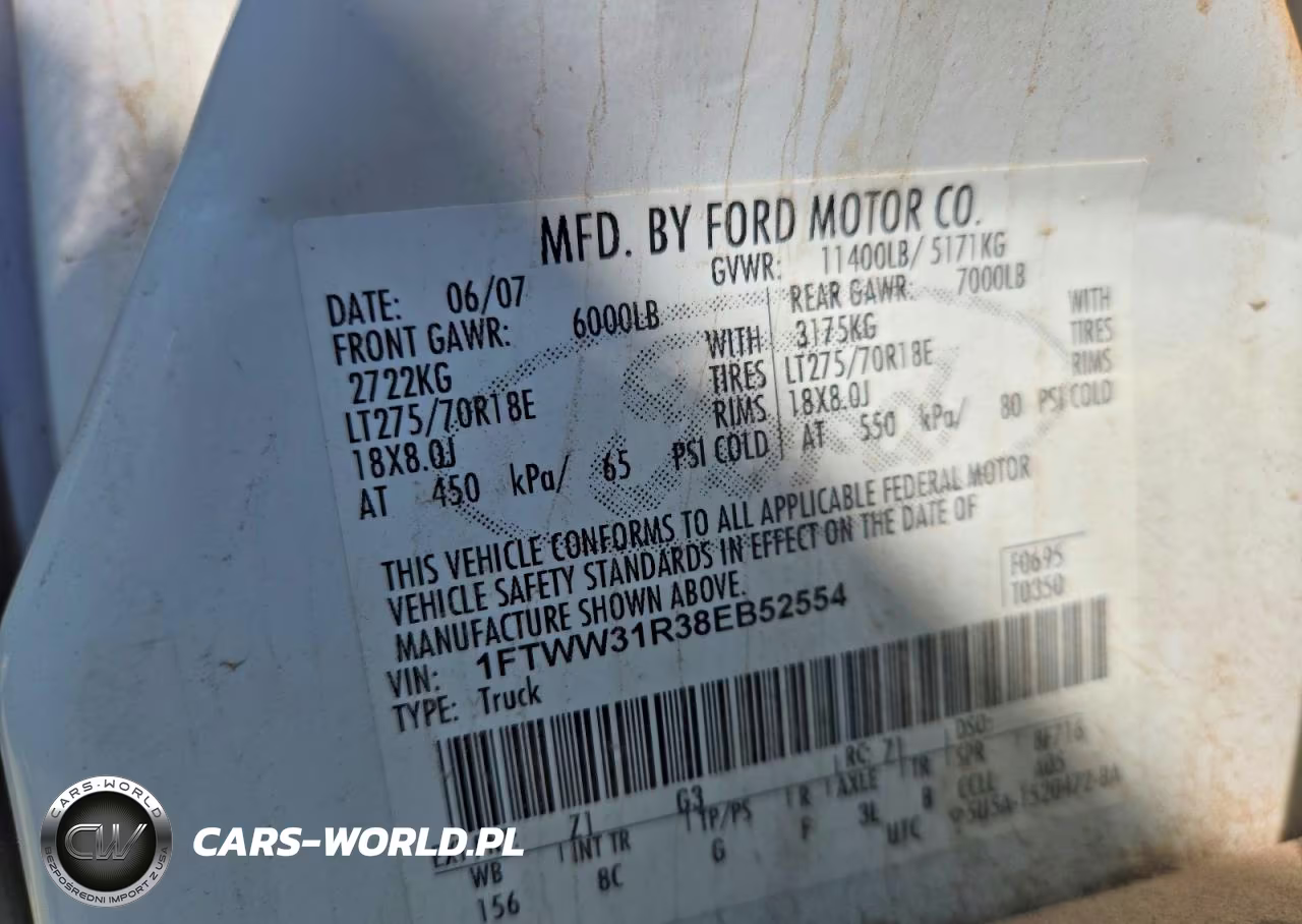 2008 Ford F350 Srw Super Duty VIN:1FTWW31R38EB52554 - 12