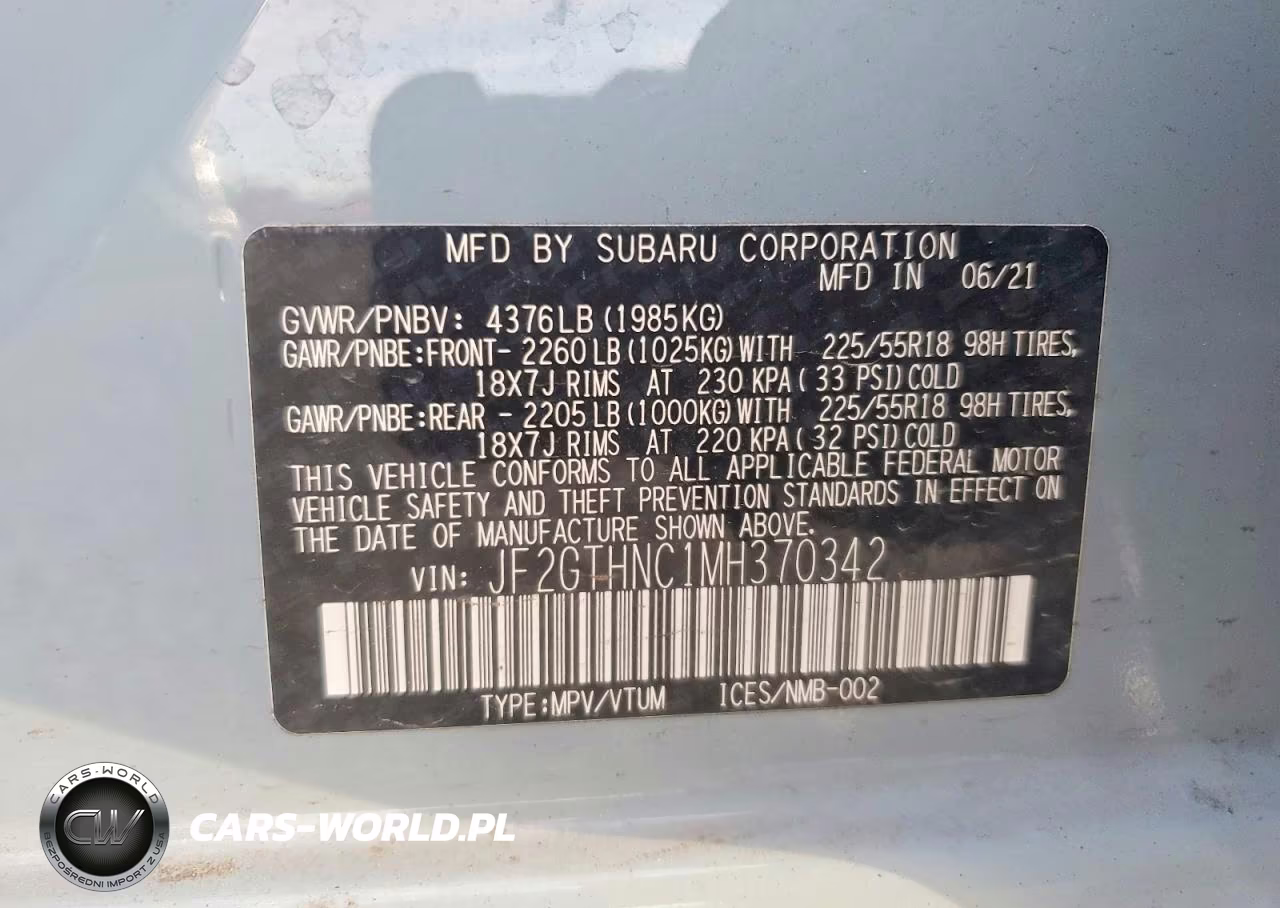 2021 Subaru Crosstrek Limited VIN:JF2GTHNC1MH370342 - 12