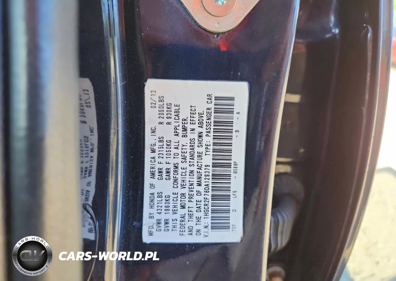 2013 Honda Accord Ex VIN:1HGCR2F78DA129379 - 12